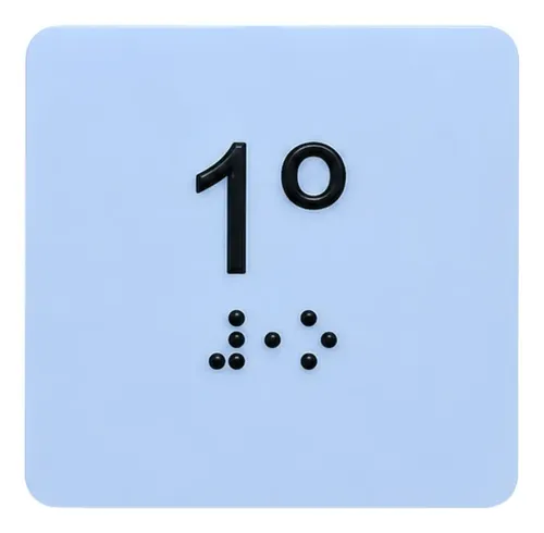 Placa em Braille para batente de elevador